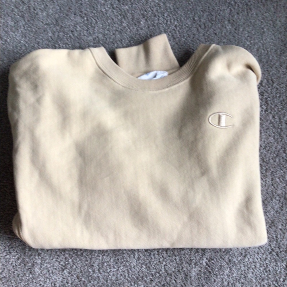 Pastel Yellow Champion Crew Neck Sweater